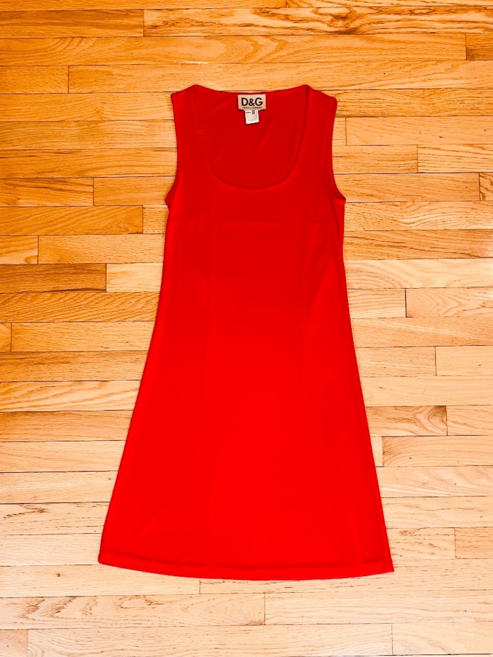 1999/2000 D&G Dolce & Gabbana Red Jersey Midi Tank Dress